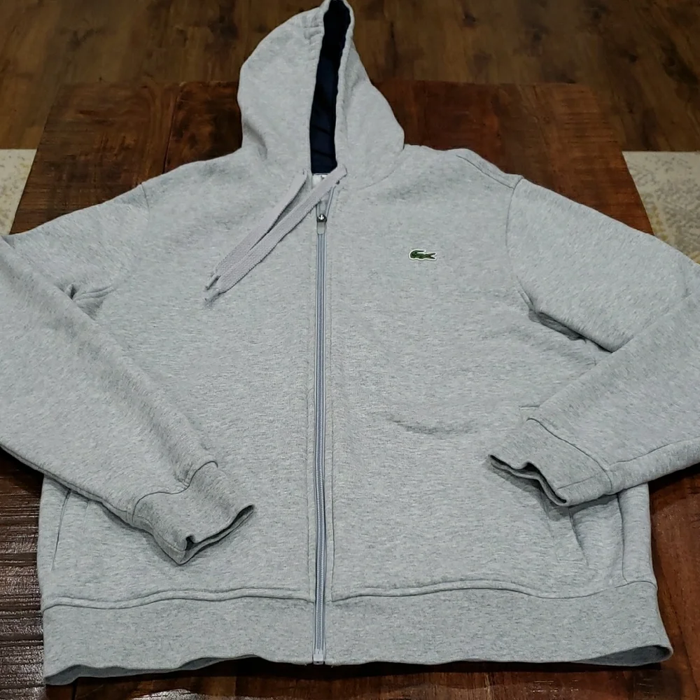 Lacoste Gray Zip-Up Hoodie